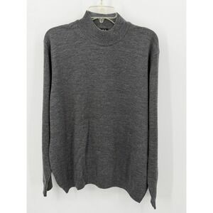 Valda Collection Italy Sweater Mens Large Mock Neck Wool Sweater Gray Classy